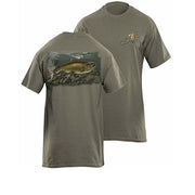 Tricou Flying Fisherman Brown Trout Olive Tee