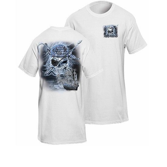 Tricou Flying Fisherman Midnight Angler Pirate White Tee