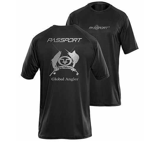 Tricou Flying Fisherman Passport Performance Black Tee