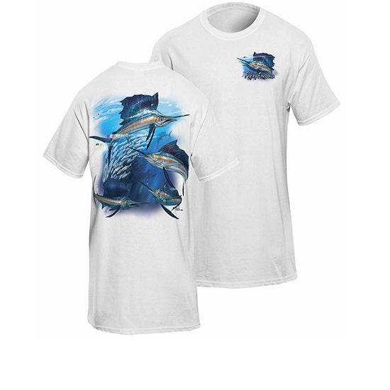Tricou Flying Fisherman Sailfish Frenzy White Tee