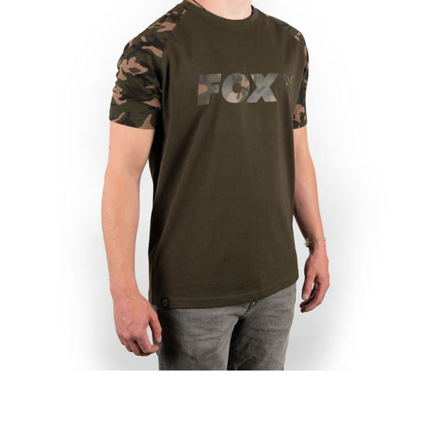 Tricou Fox Raglan Black Camo Sleeves T-Shirt
