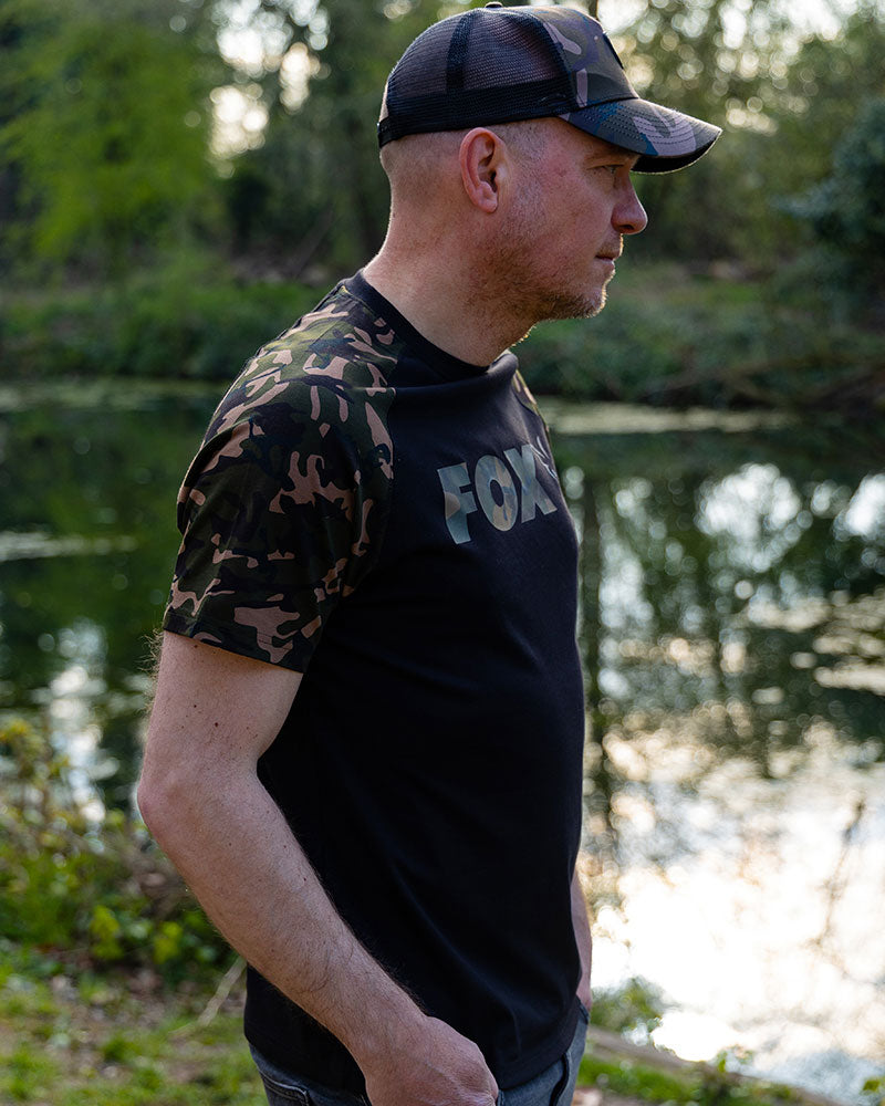 Tricou Fox cu maneca scurta Raglan T-Shirt Black Camo
