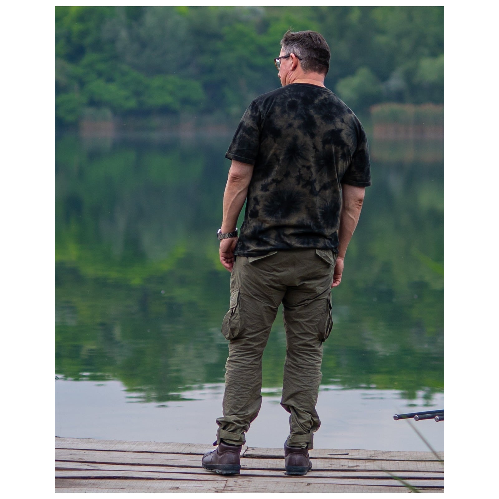 Tricou KORDA Tie Dye Tee, Dark Olive