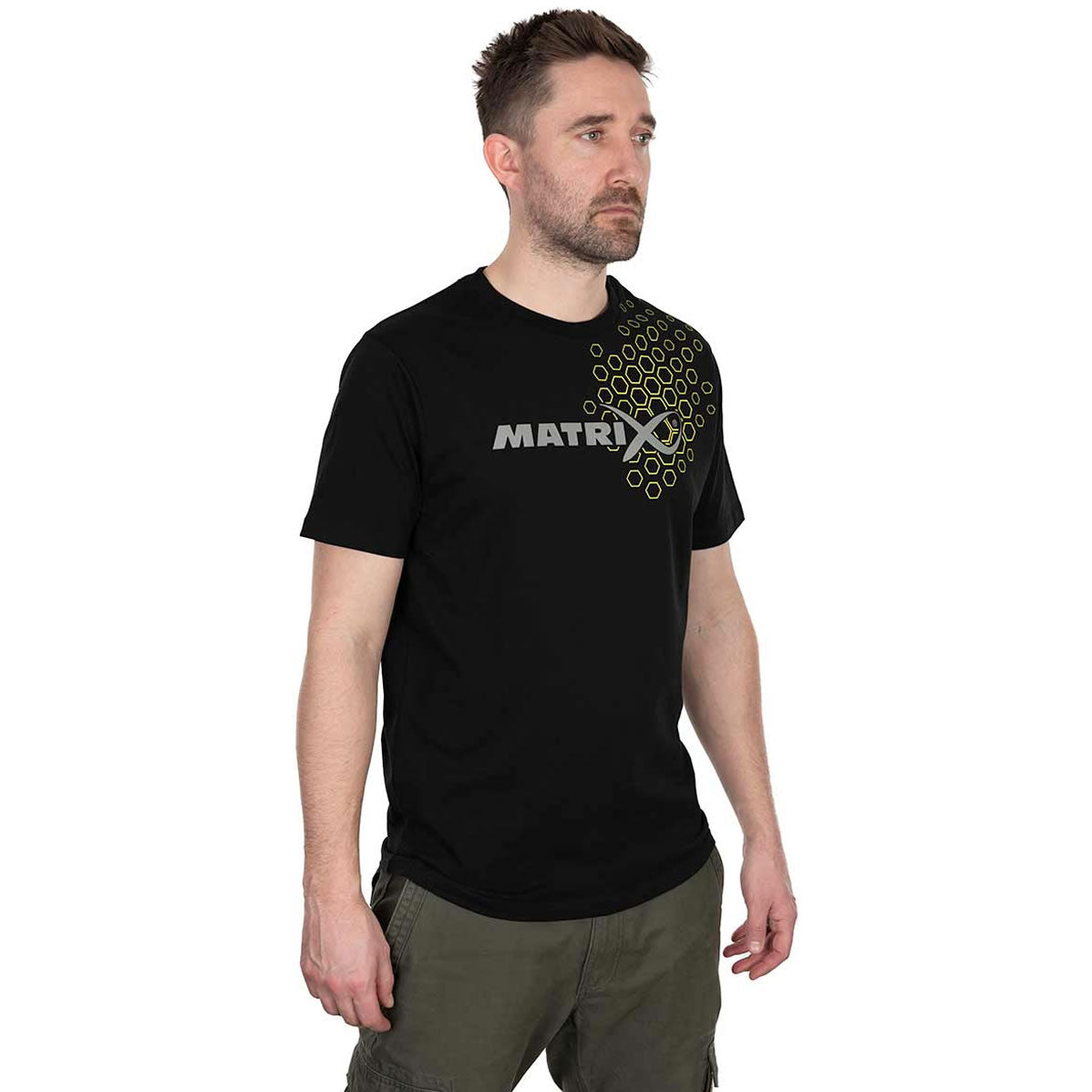 Tricou MATRIX Hex Print T-Shirt, Black