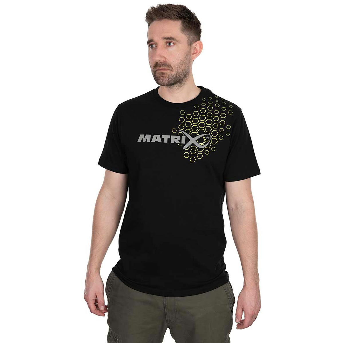 Tricou MATRIX Hex Print T-Shirt, Black