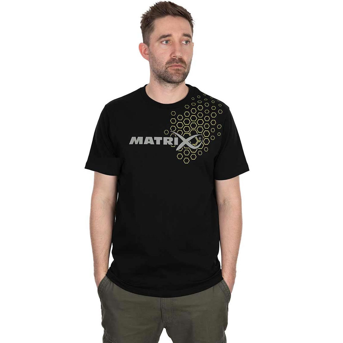 Tricou MATRIX Hex Print T-Shirt, Black