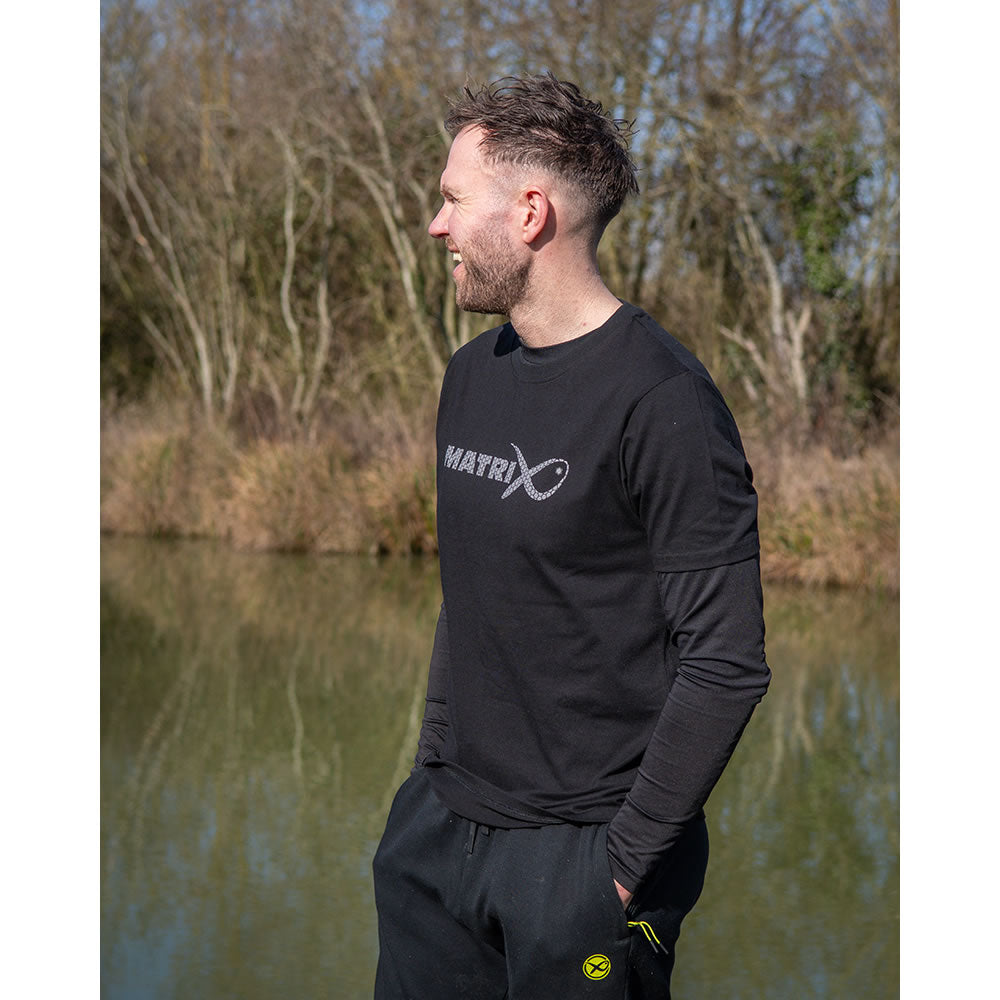 Tricou MATRIX Large Fade T-Shirt, Black/Grey