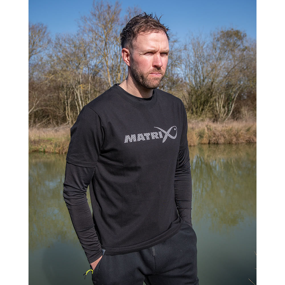 Tricou MATRIX Large Fade T-Shirt, Black/Grey