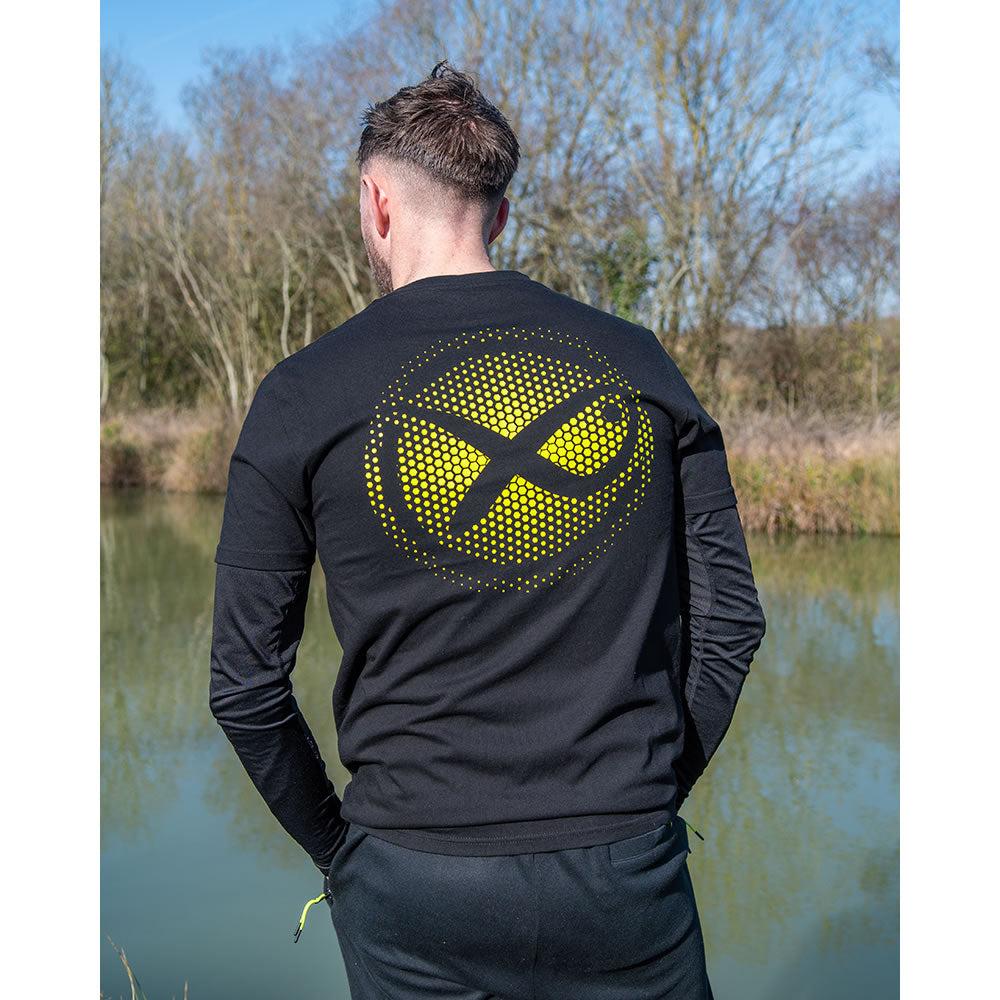 Tricou MATRIX Large Fade T-Shirt, Black/Lime