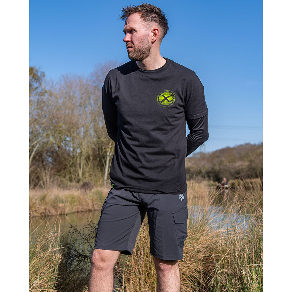 Tricou MATRIX Large Fade T-Shirt, Black/Lime