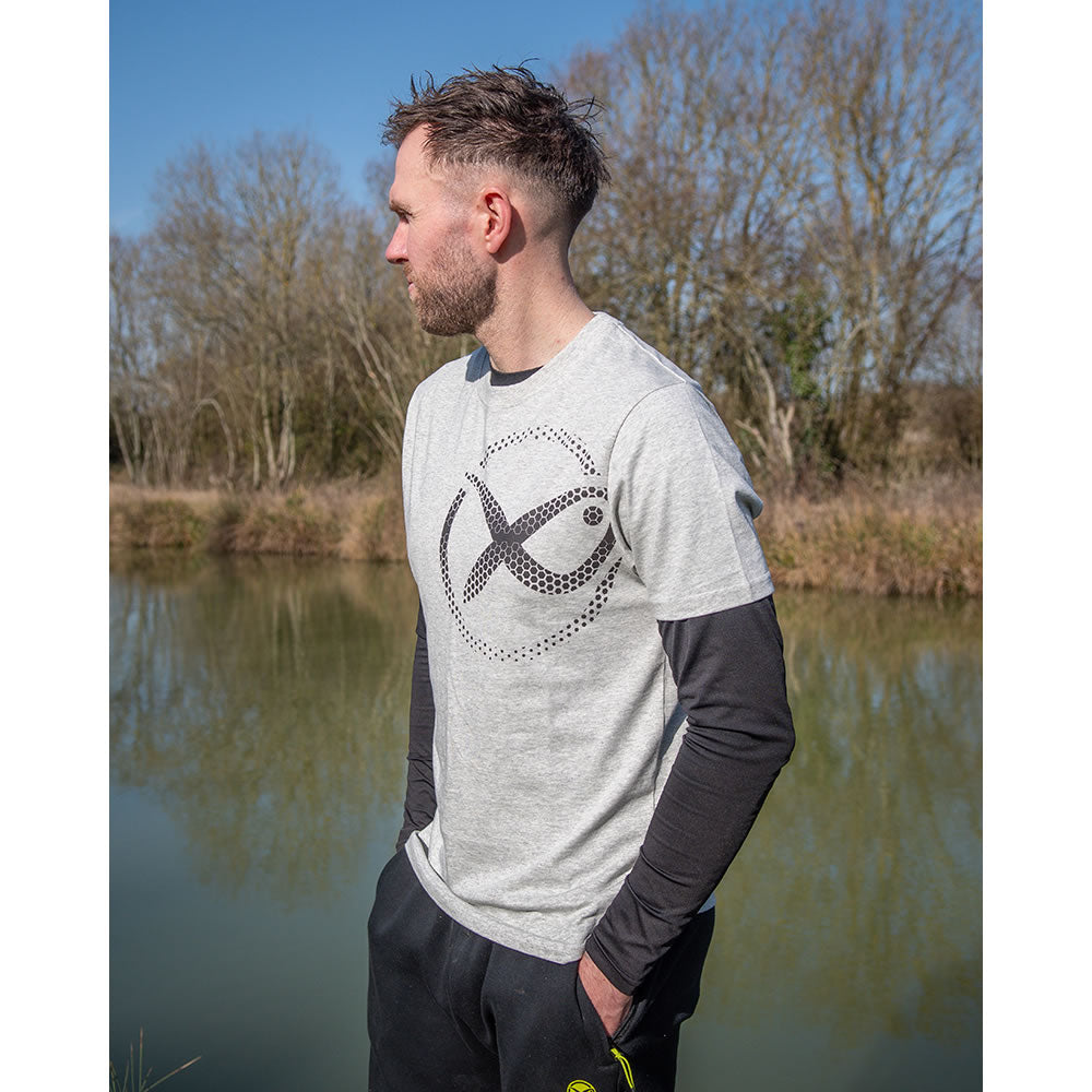 Tricou MATRIX Large Mesh Logo T-Shirt, Grey