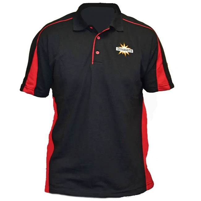 Tricou Polo DYNAMITE BAITS cu Maneca Scurta, Negru / Rosu