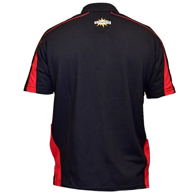 Tricou Polo DYNAMITE BAITS cu Maneca Scurta, Negru / Rosu