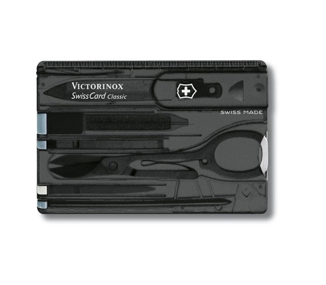 Trusa Multifunctional Victorinox SwissCard Classic Onyx, negru transparent - 0.7133.T3