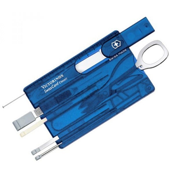 Trusa Multifunctional Victorinox SwissCard Classic, albastru transparent - 0.7122.T2