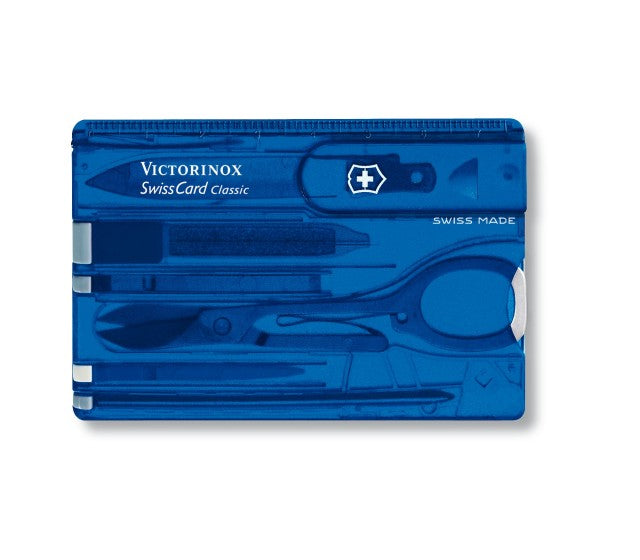Trusa Multifunctional Victorinox SwissCard Classic, albastru transparent - 0.7122.T2