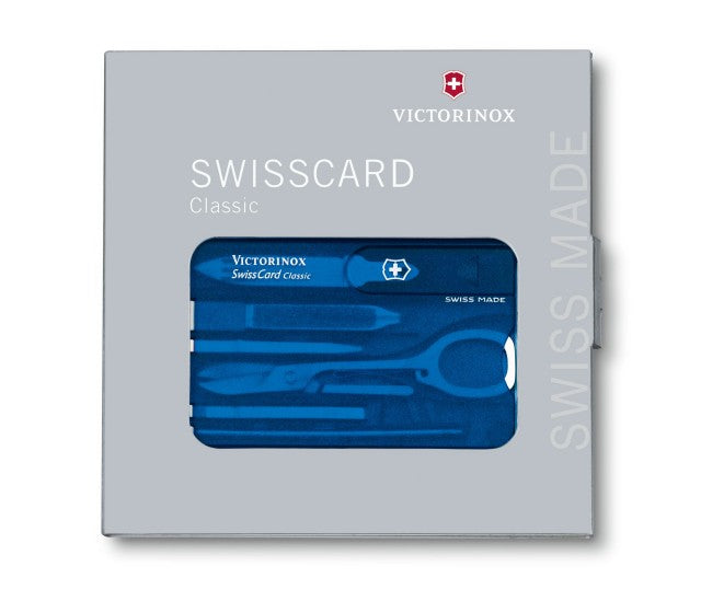 Trusa Multifunctional Victorinox SwissCard Classic, albastru transparent - 0.7122.T2