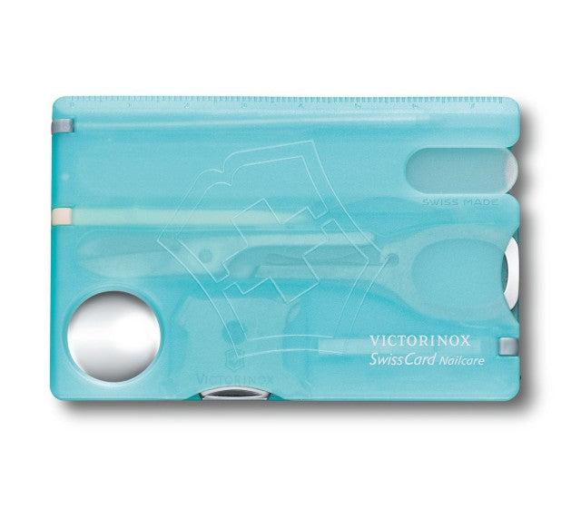Trusa Multifunctional Victorinox SwissCard NailCare, albastru transparent - 0.7240.T21
