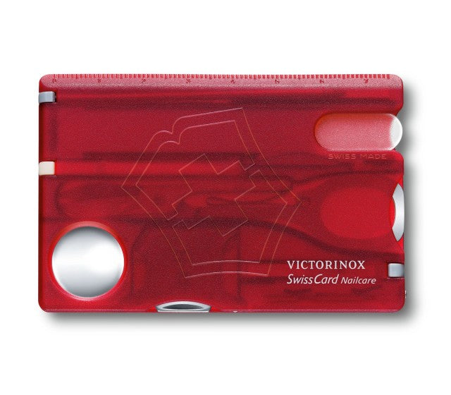 Trusa Multifunctional Victorinox SwissCard NailCare, rosu transparent - 0.7240.T