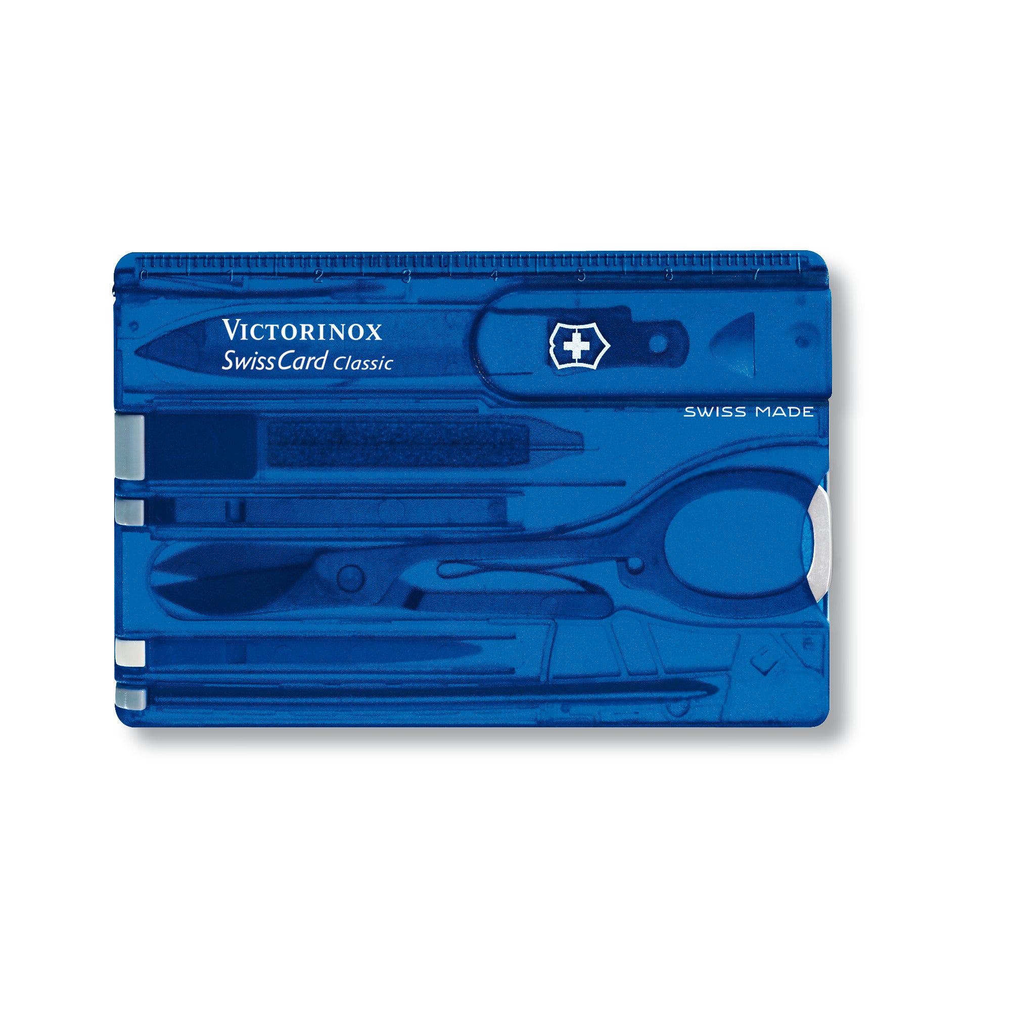 Trusa Multifunctionala Victorinox Swiss Card Classic, albastru transparent, Blister