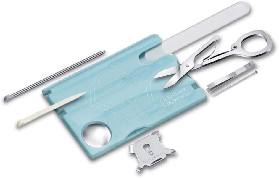 Trusa Multifunctionala Victorinox Swiss Card Nailcare, ice-blue translucent, Blister