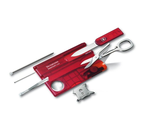 Trusa Multifunctionala Victorinox SwissCard Lite, rosu transparent - 0.7300.T