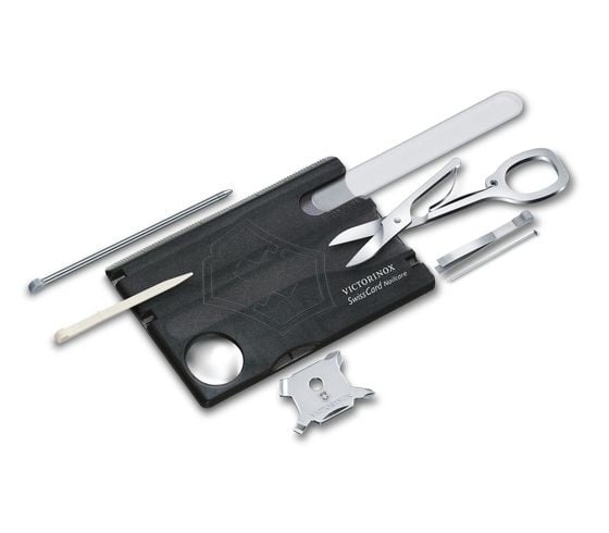 Trusa Multifunctionala Victorinox SwissCard NailCare, negru transparent - 0.7240.T3