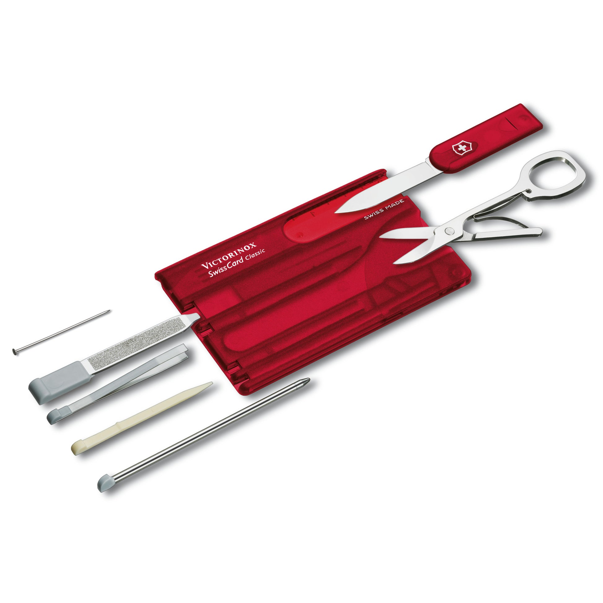 Trusa Multifunctionala Victorinox SwissCard rosu tranlucid 0.7100.TB1