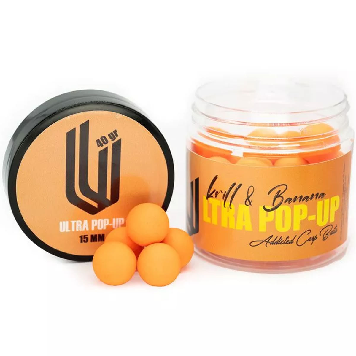 Ultra Pop Up Addicted Carp Baits Krill &amp; Banana, 15mm, 40g