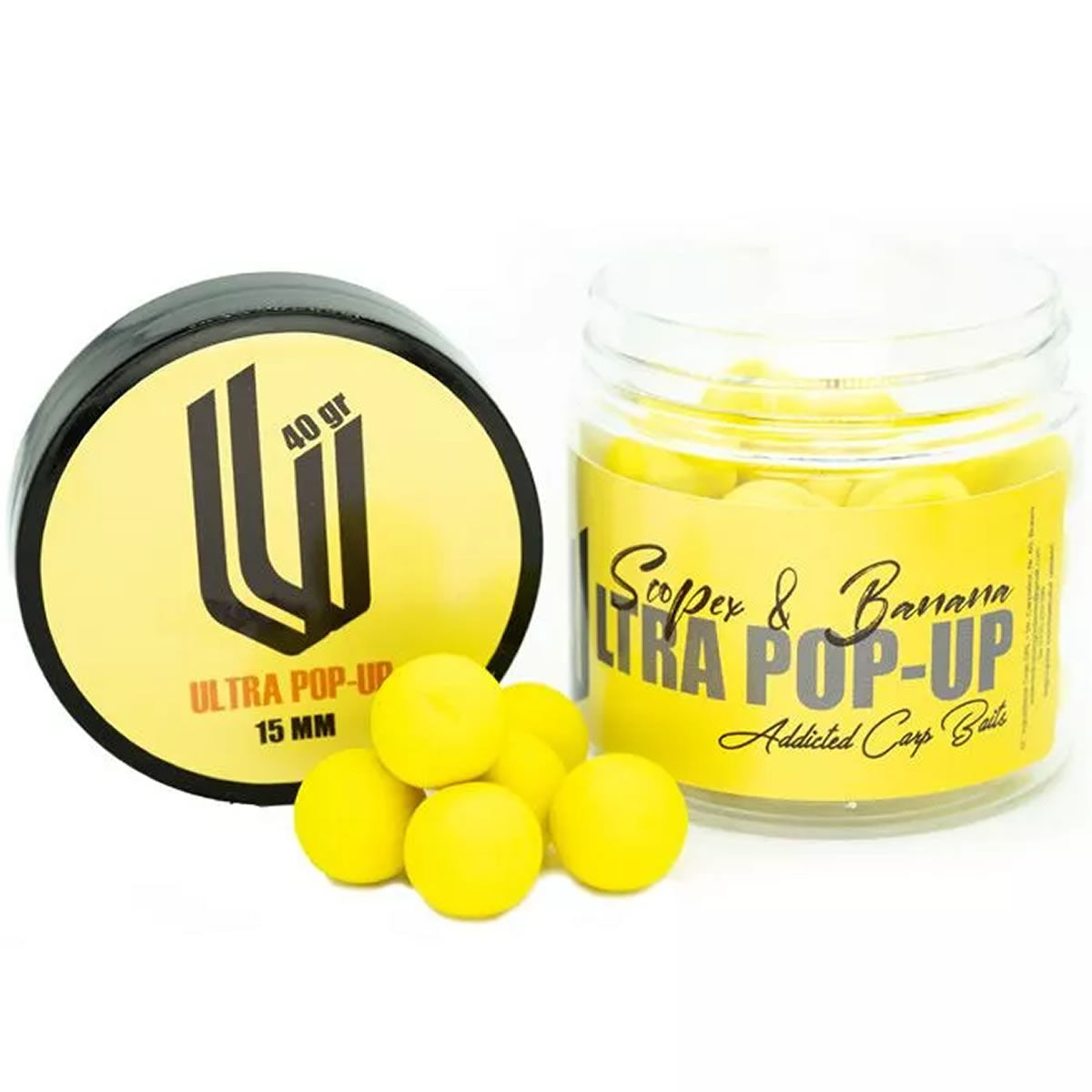 Ultra Pop Up Addicted Carp Baits Scopex &amp; Banana, 15mm, 40g