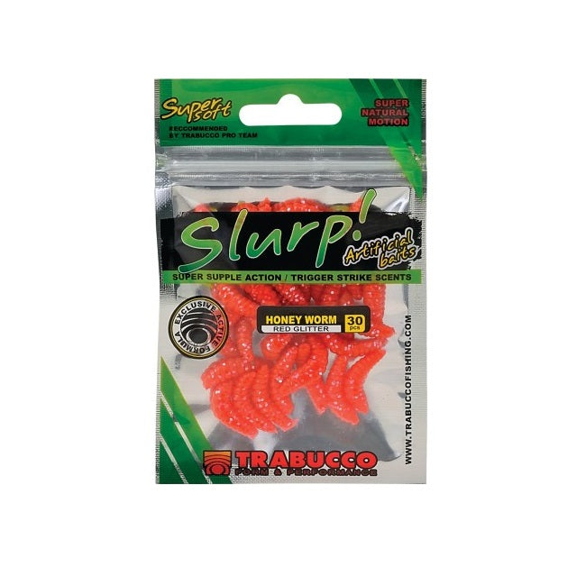 VIERME TRABUCCO ARTIFICIAL SLURP BAIT MAGGOT ROSU GLITER
