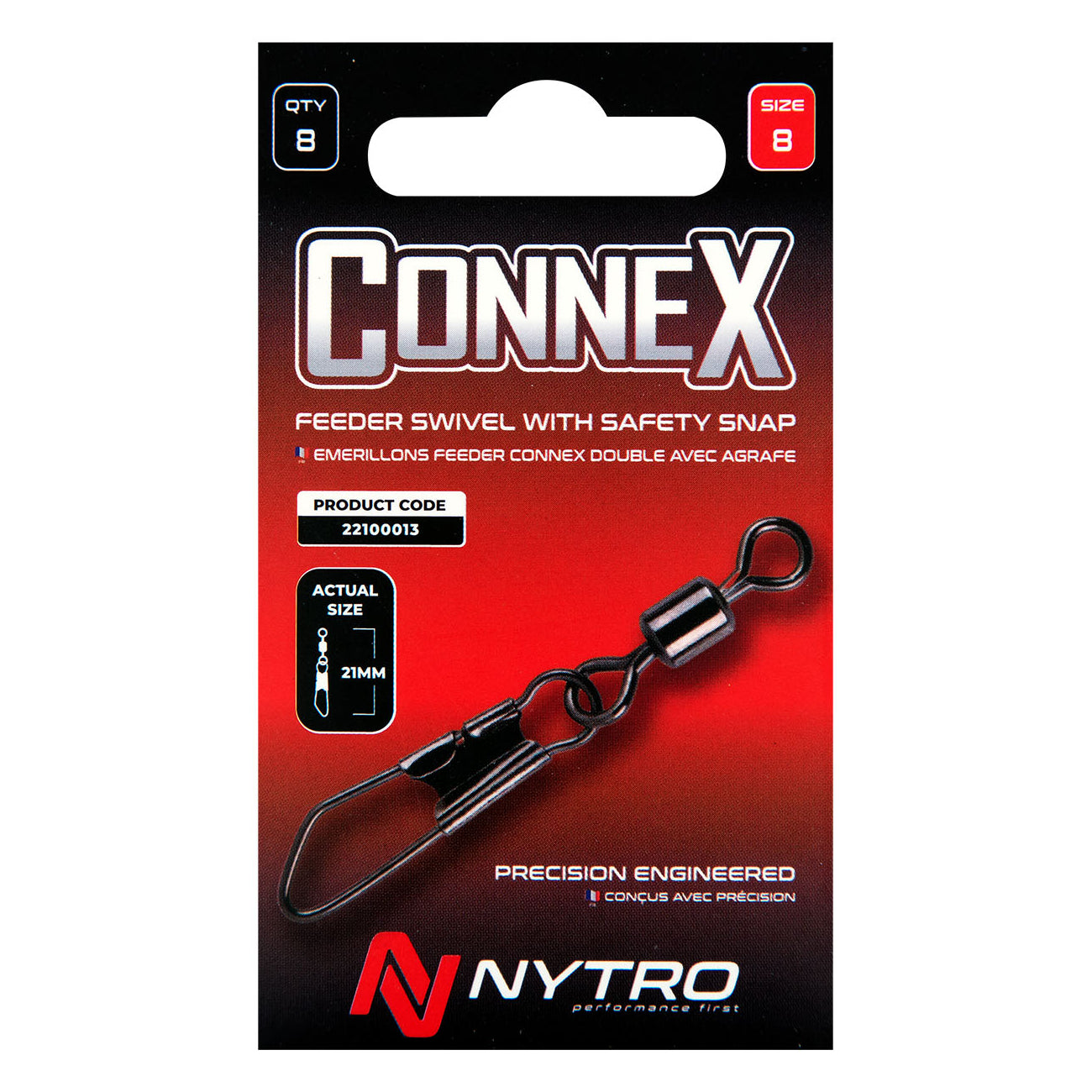 Vartej Agrafa NYTRO Connex Feeder Swivel+Safety Snap 7lb 10buc/pac
