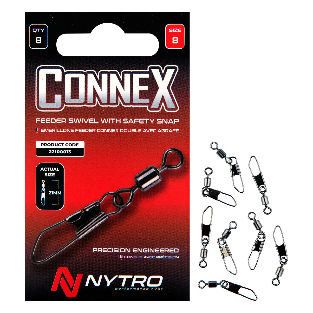 Vartej Agrafa NYTRO Connex Feeder Swivel+Safety Snap 7lb 10buc/pac