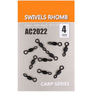 Vartej Orange Swivels Romb Negru Mat, No.4, 10buc/pac