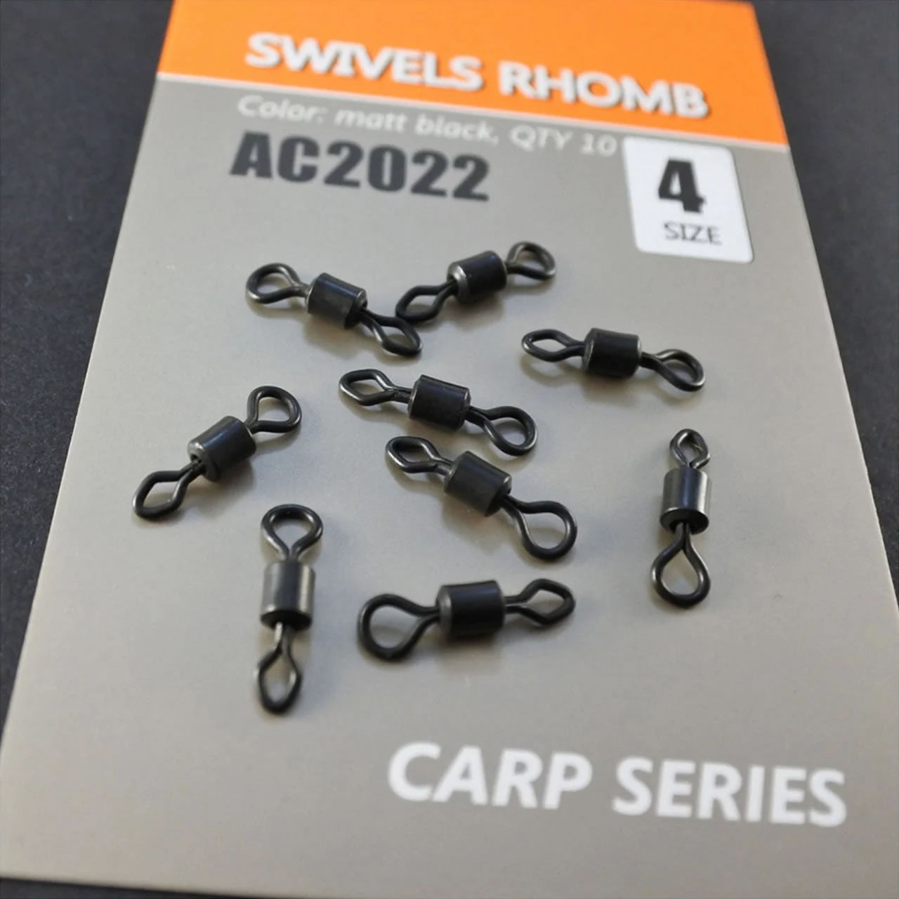 Vartej Orange Swivels Romb Negru Mat, No.4, 10buc/pac