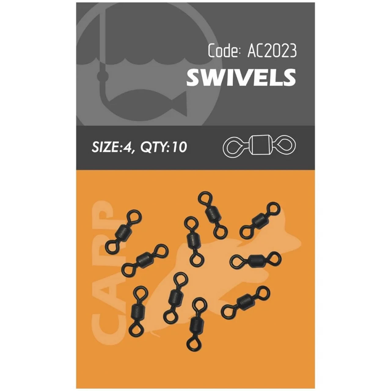 Vartej Orange Swivels Round Negru Mat, No.4, 10buc/pac