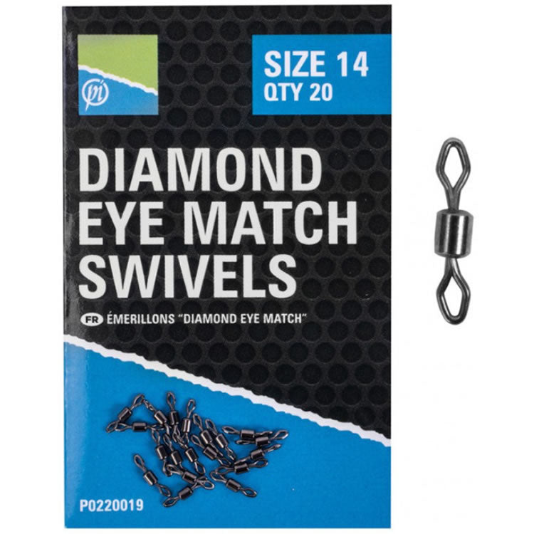 Vartej PRESTON Diamond Eye Match Swivels 20buc/pac