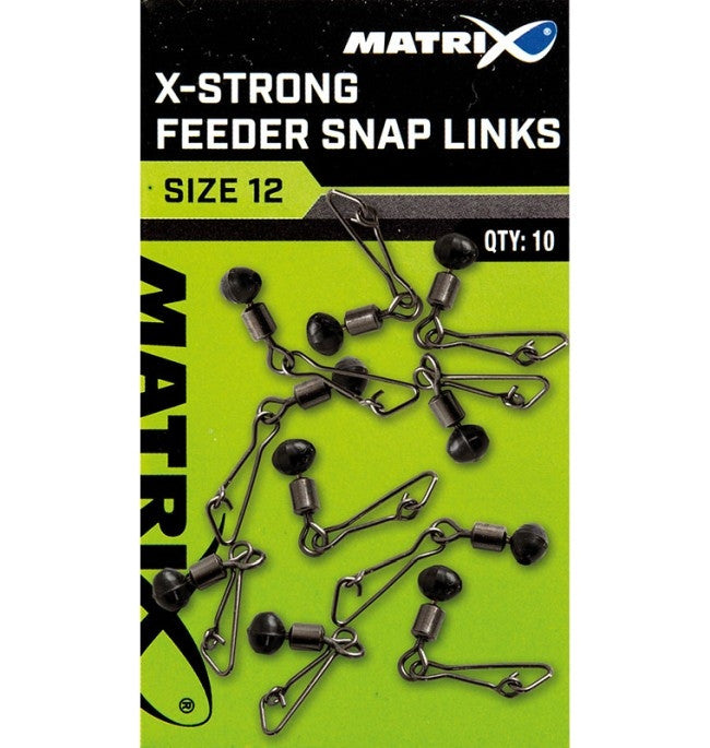 Vartej cu Margea Culisanta si Agrafa Matrix X-Strong Feeder Bead Snap Links Nr.10 10buc/plic