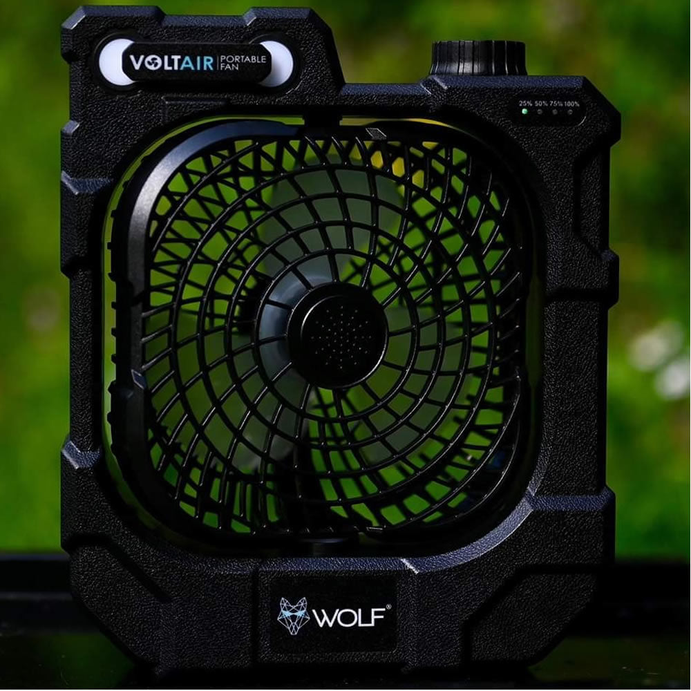 Ventilator Portabil + Baterie Externa Wolf Voltair Portable Fan &amp; Powerbank, Black