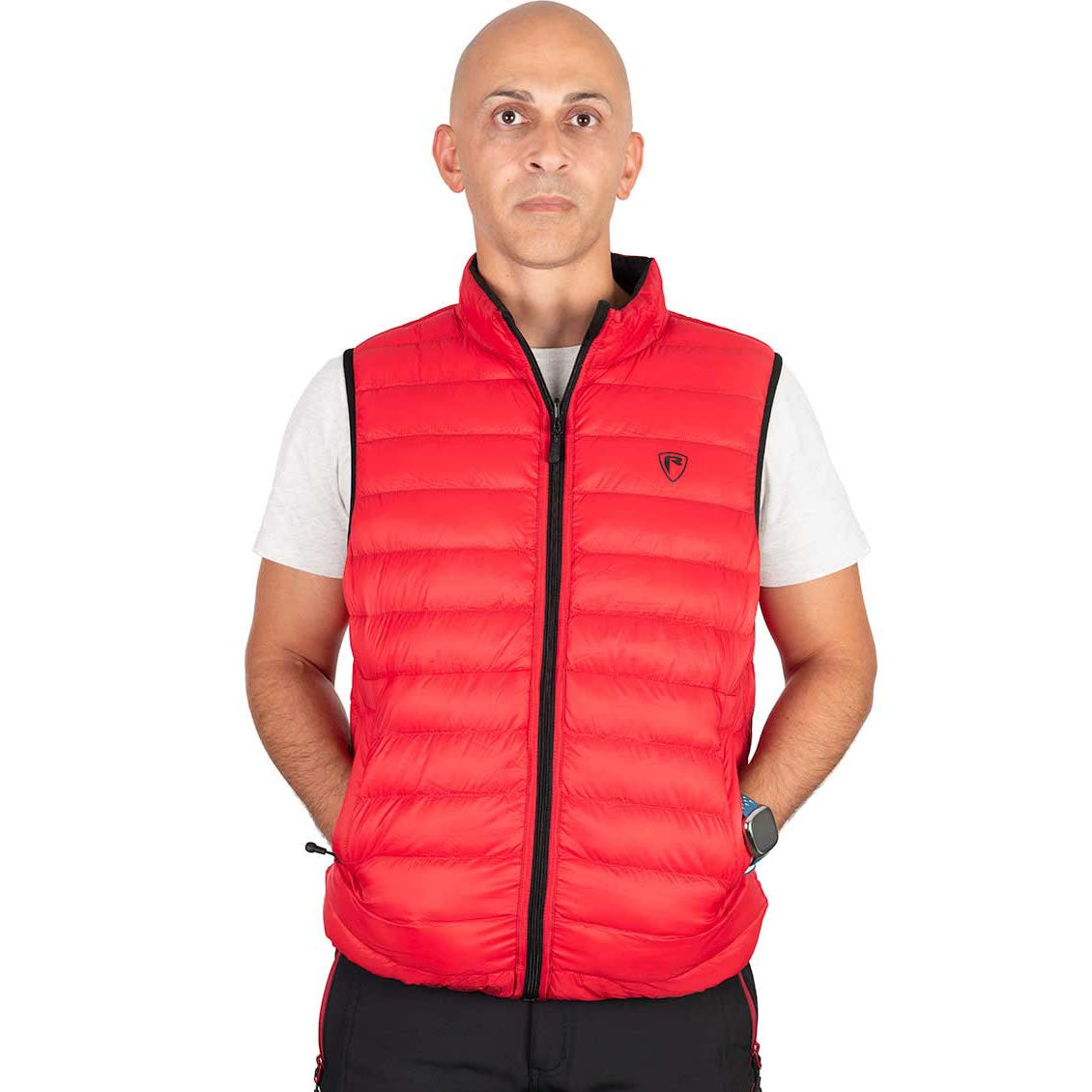 Vesta FOX RAGE Pro Series Reversible Lightweight Quilted Gilet, Black / Rage Red