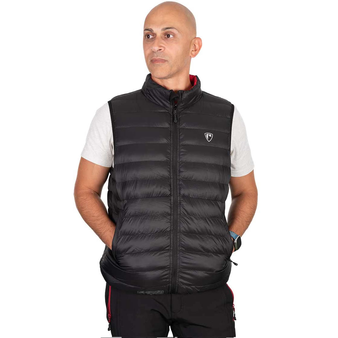 Vesta FOX RAGE Pro Series Reversible Lightweight Quilted Gilet, Black / Rage Red