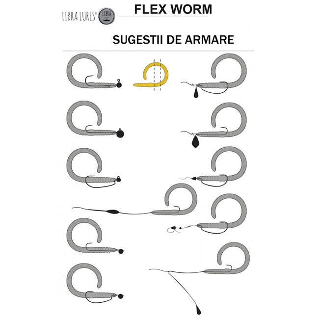 Vierme Libra Lures Flex Worm 017 9.5cm, 10buc/plic