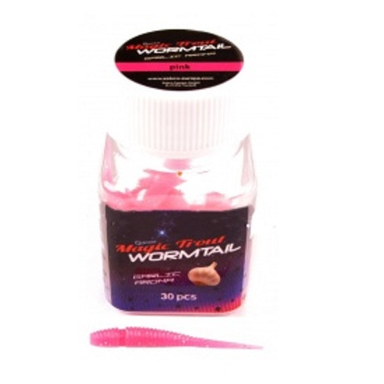 Viermi Quantum Magic Trout Wormtail 45mm Garlic Aroma Pink 30 pcs