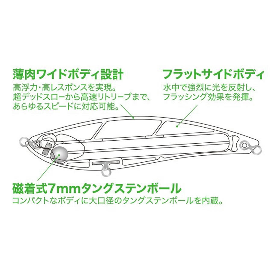 Vobler DUO Bayruf Bulk 95F, ACC0077 Ginrin Mat Chart, 9.5cm, 14g