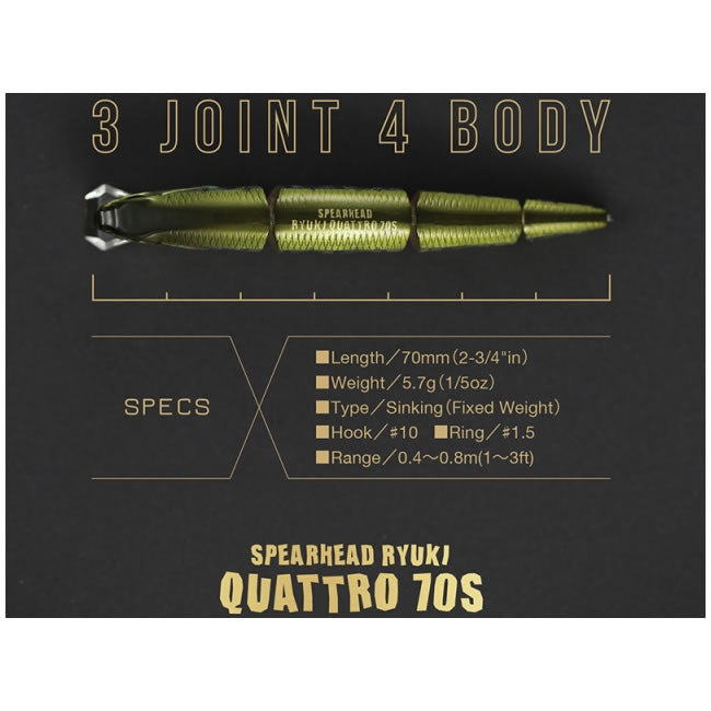 Vobler DUO Spearhead Ryuki Quattro 70S, GDA4140 Lime Yamame OB, 7cm 5.7g