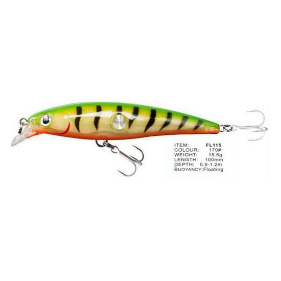Vobler FL FL115 Floating 100mm 15.5g Depth 0.6-1.2m Colour 170