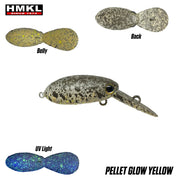 Vobler HMKL Inch Crank DR Custom Painted Pellet Glow Yellow 2.5cm 2g