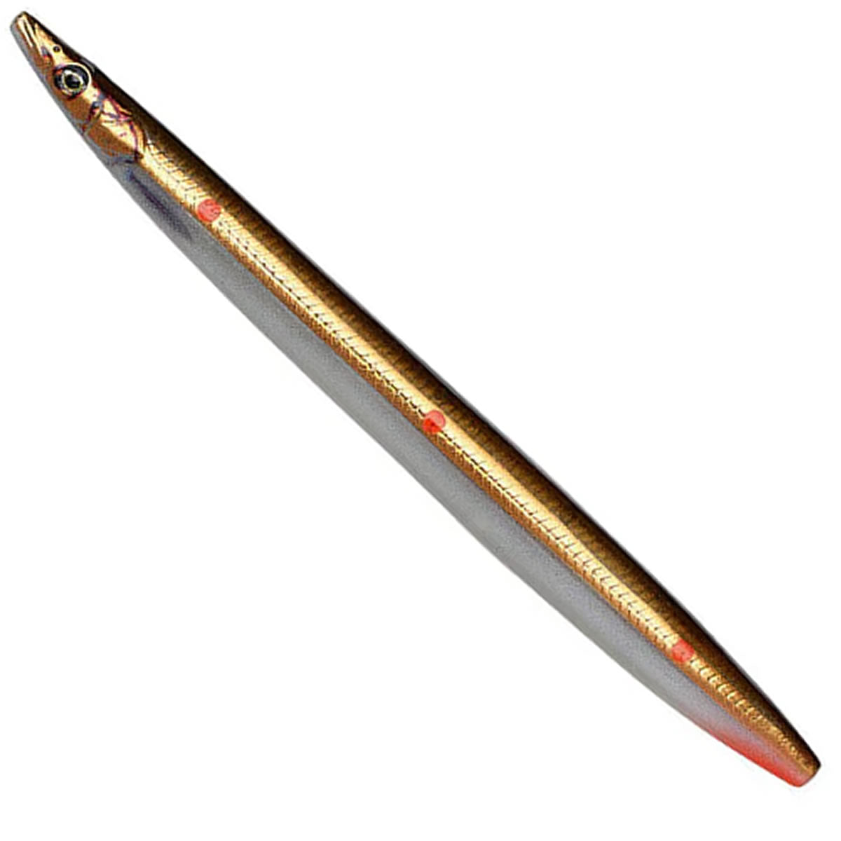Vobler SAVAGE GEAR 3D Line Thru Sandeel, Brown Cooper Red Dots, 19g, 12.5cm, 1buc/pac