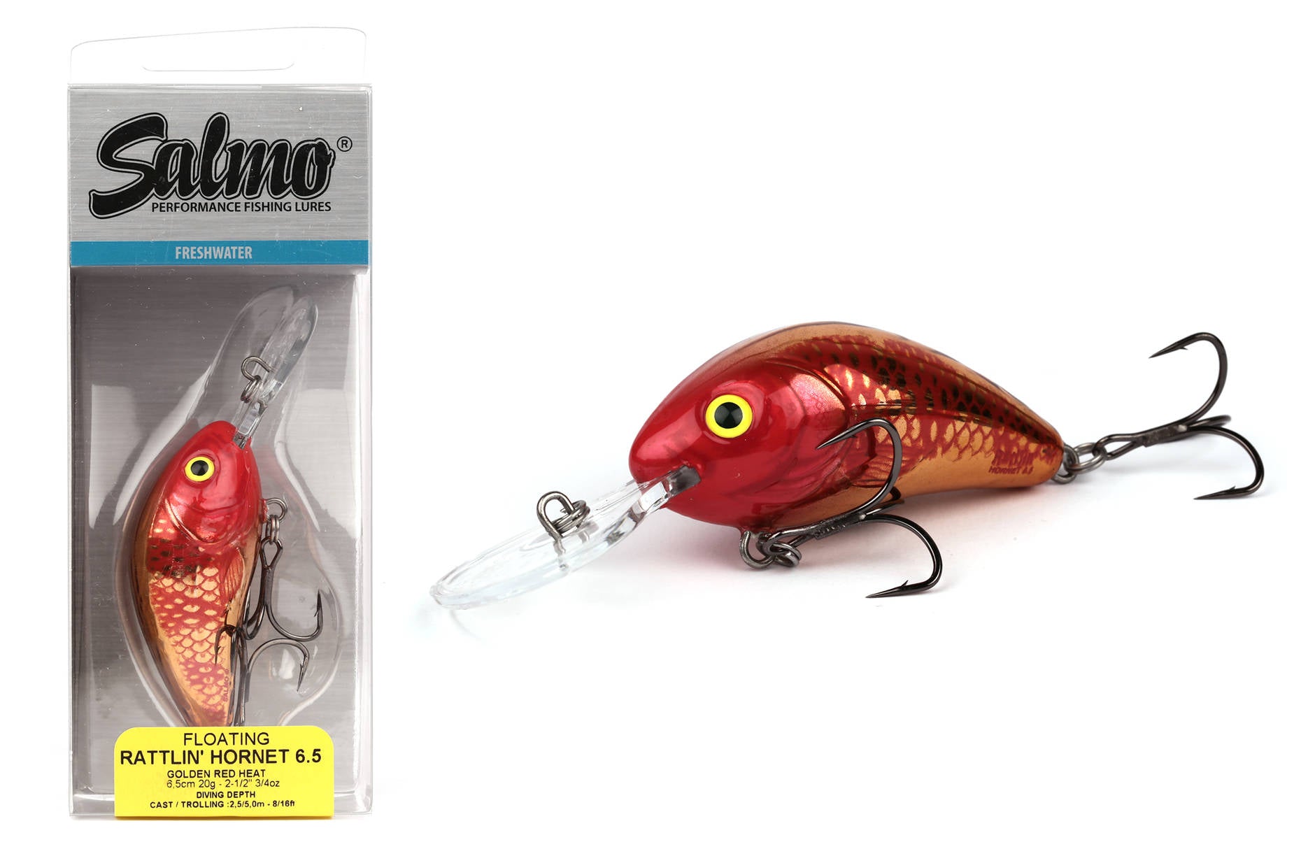 Vobler Salmo Rattlin Hornet Floating Golden Red Head 4.5cm 6g