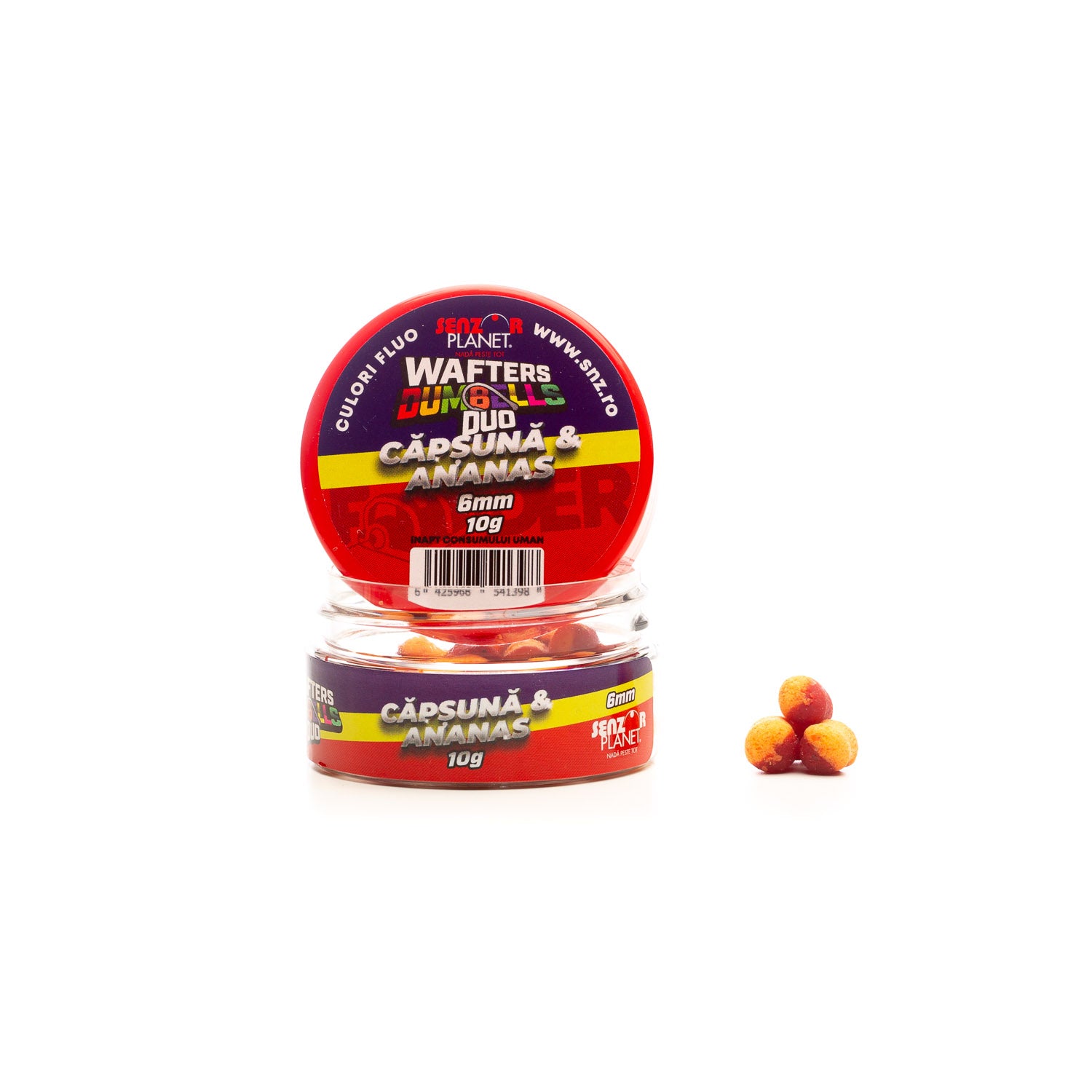 WAFTERS DUMBELLS  Senzor DUO CAPSUNA &amp; ANANAS (ROSU-GALBEN) 6mm 